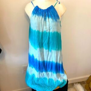 Cato Tie Dye Dress Spaghetti Strap Blended Teal to Blue Size Large